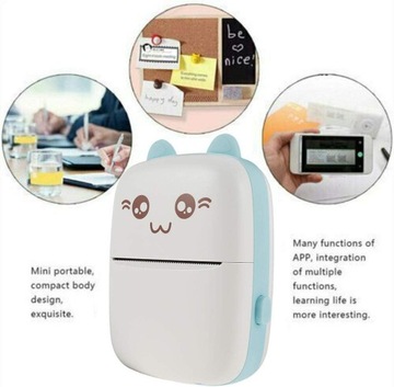 Мини термопринтер Blue Cat для фотографий Bluetooth Android iOS + рулон