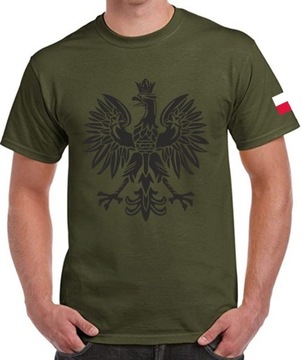 KOSZULKA MĘSKA ORZEŁ POLSKA FLAGA WOJSKOWA T-SHIRT