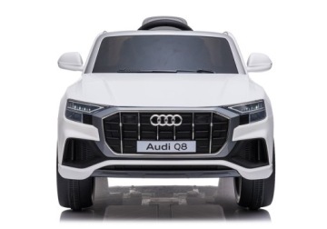 Детский подъемник на аккумуляторе Audi Q8 Белый + Пульт дистанционного управления + EVA + Бесплатный запуск