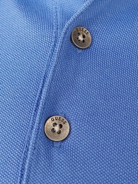Guess Koszulka Polo męska Niebieska Regular FIT bawełna polówka męska r L