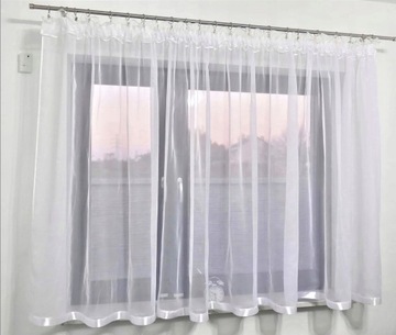 ГОТОВАЯ ШТОРА 400 х 160 СМ БЕЛАЯ ШТОРА ВУАЛЬНАЯ
