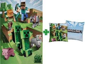 kocyk koc polarowy + poduszka MINECRAFT