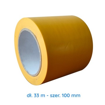 Taśma ostrzegawcza żółta, samoprzylepna 100 mm / 33 m