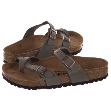 Obuwie Klapki Damskie Birkenstock Mayari Nubuck Stone 71071 Szare