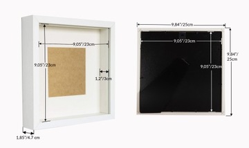 3D фоторамка, глубокая коробка, 23х23 см, белая