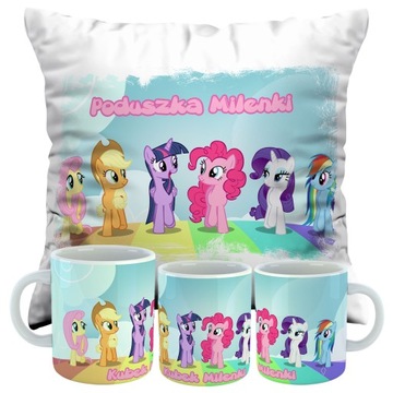 ZESTAW PODUSZKA + KUBEK MY LITTLE PONY + IMIĘ