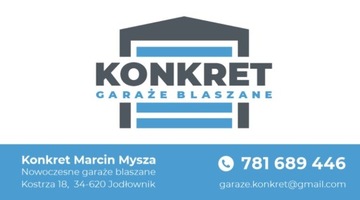 Металлический гараж 8х6м с подъемными воротами KONKRET