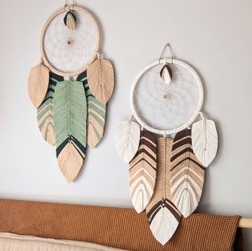 dekoracje do zawieszenia na ścianie w stylu boho skandynawskim, rękodzieło