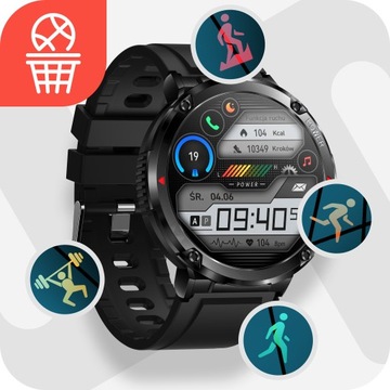 ZEGAREK SMARTWATCH MĘSKI 400x400 ROZMOWY DUŻA BATERIA 600 MAH MENU PL