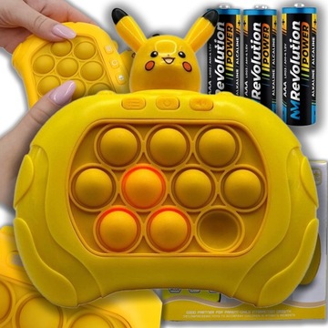 GRA POP IT POPIT PIKACHU GAME ELEKTRYCZNA ZRĘCZNOŚCIOWA + 3 BATERIE GRATIS