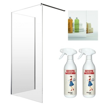 Kabina prysznicowa szklana Walk-In 100x70 mirror + pianka czyszcząca PinUp