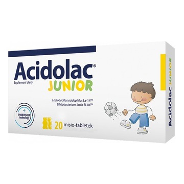 Acidolac Junior Misio-tabletki - Biała czekolada