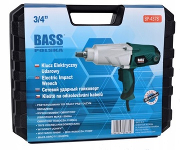 ЭЛЕКТРИЧЕСКИЙ УДАРНЫЙ КЛЮЧ BASS 3/4 ДЮЙМА 1300 НМ 1500 Вт