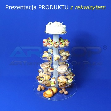 Duża Patera kaskadowa na babeczki ciastka muffiny z plexi 5mm Stelaż EVENT