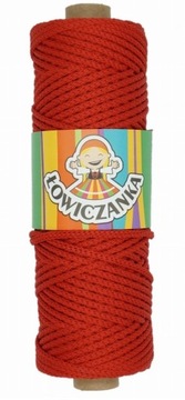 Sznurek poliestrowy Łowiczanka 3 mm 100 m Czerwony