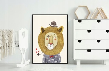 КАРТИНА-ПОСТЕР В РАМКЕ А4 см Лев PD270