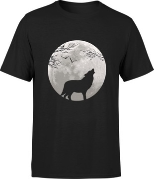 WILK KOSZULKA Z WILKIEM MĘSKA NADRUKIEM KSIĘŻYC M T-SHIRT MĘSKI TSHIRT