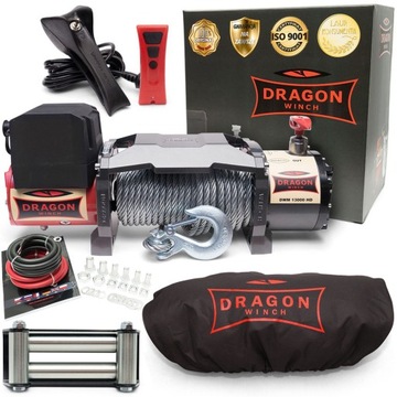 6T WYCIĄGARKA DRAGON 12V ELEKTRYCZNA WCIĄGARKA linowa samochodowa lawety