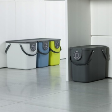 Контейнер для сортировки мусора Rotho, 25 л, зеленый