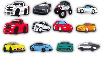 ШПИЛЬКИ CROCS ДЛЯ ОБУВИ ШПИЛЬКИ Cars Jeep Auto Набор 12 шт. n1