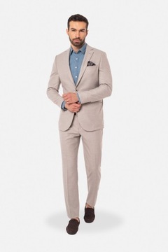GARNITUR MĘSKI DORIAM BEŻOWY SLIM FIT 182 100
