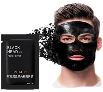 MASECZKA NA WĄGRY DLA MĘŻCZYZN ZASKÓRNIKI NOS TWARZ CZARNA MASKA PEEL OFF