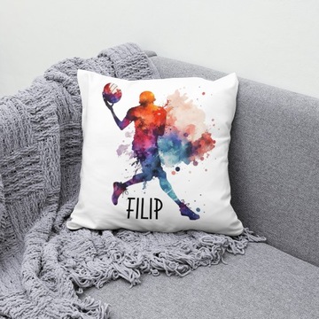 БАСКЕТБОЛЬНАЯ ПОДУШКА С ИМЕННЫМ ПОДАРКОМ БАСКЕТБОЛ