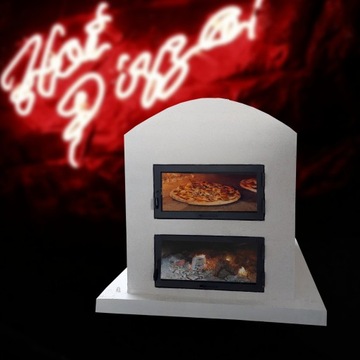 Духовка непрямого нагрева DUO для хлебной пиццы, белая дверца со стеклом