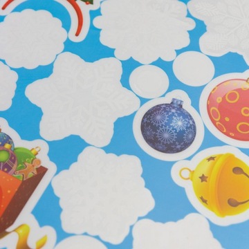 NAKLEJKI ŚWIĄTECZNE BOŻONARODZENIOWE OZDOBY NA OKNO SZYBĘ ŚWIĘTA 8 ARKUSZY