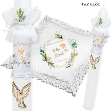 КРЕЩЕННАЯ СВЕЧА и КРЕЩЕННАЯ КЕПОЧКА для мальчика и девочки от КОРОНКИ ВК