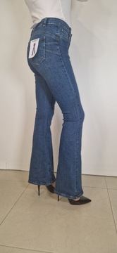 Dzwony Damskie Push Up Jeansy Wyszczuplające Spodnie Modelujące roz L/40