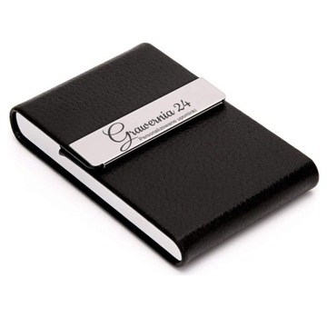 Визитница Черный кожаный футляр для визиток