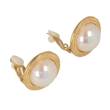 Клипсы-кольца с красными вставками