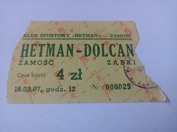 HETMAN ZAMOŚĆ - DOLCAN ZĄBKI 16-03-1997
