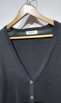 BERSHKA czarny sweter rozpinany M