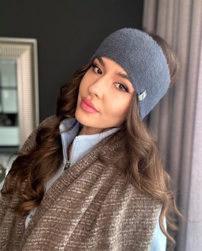 OPASKA DAMSKA NA GŁOWĘ NAUSZNIKI DAMSKA KOBIECA MODNA USZY GRAFITOWA