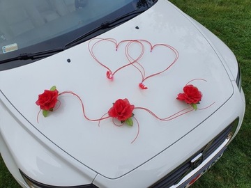 Dekoracja samochodu DUŻE SERCA ozdoba na auto ślub