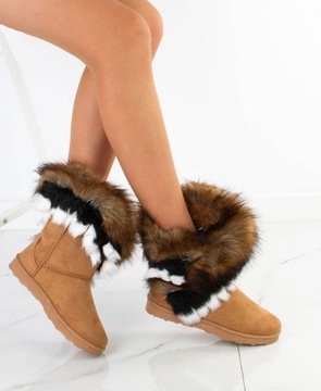 ТЕПЛЫЕ СНЕЖНЫЕ БОТИНКИ ВЕРБЛЮЖНОГО ГОЛОВКИ С МЕХОМ 38