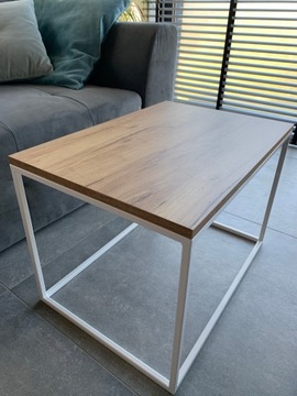 STOLIK KAWOWY BIAŁY DĄB ZŁOTY CRAFT LOFT METAL !!!