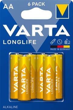 6x Baterie alkaliczne VARTA Longlife LR6/ AA