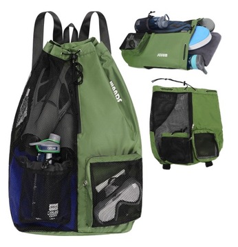 SUPER PLECAK PLAŻOWY WOREK NA PLAŻĘ TORBA NA BASEN WODOODPORNY ZIELONY