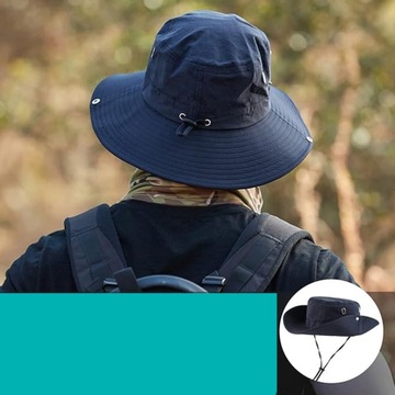 KAPELUSZ TYPU BUCKET OCHRONA UV LEKKI Z SZEROKIM RONDEM NA WĘDRÓWKI