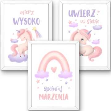 НАБОР КАРТИН ДЛЯ ДЕТСКОЙ КОМНАТЫ, 3Х ПОСТЕРЫ А4