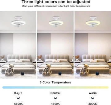 WENTYLATOR SUFITOWY WIATRAK PLAFON LAMPA LED + PILOT WENTYLATOREM