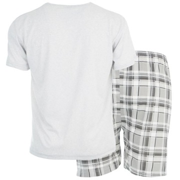 PIŻAMA MĘSKA pidżama BAWEŁNIANA krótki rękaw krótkie spodenki - XL / XXL