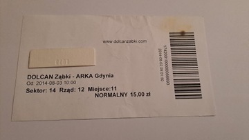 DOLCAN ZĄBKI - ARKA GDYNIA 03-08-2014