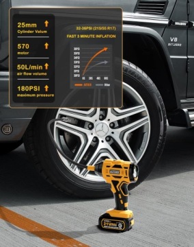 Шинный насос AUTDER 21 В, 180 PSI, с цифровым манометром L724