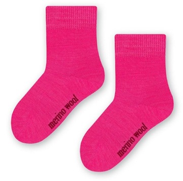 Termoaktywne skarpetki dla dziewczynki, merino wool, 17-19, RÓŻOWE