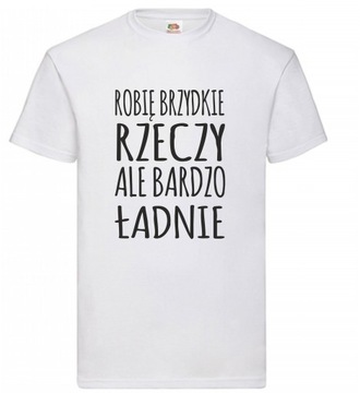 Koszulka z nadrukiem ZABAWNE TEKSTY KM17 White XL