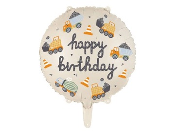 BALON FOLIOWY 45 CM HAPPY BIRTHDAY BUDOWA
